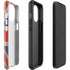 United Kingdom Flag Dark Wood iPhone 14 Pro Max Impact Case