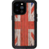 United Kingdom Flag Dark Wood iPhone 14 Pro Max Waterproof Case