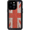 United Kingdom Flag Dark Wood iPhone 14 Pro Waterproof Case