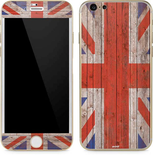 United Kingdom Flag Dark Wood iPhone 6/6s Skin