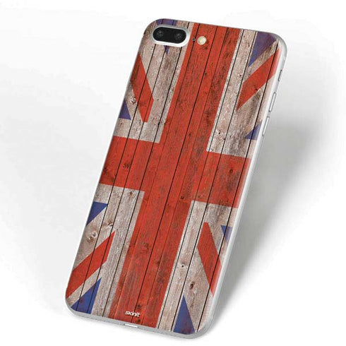 United Kingdom Flag Dark Wood iPhone 7 Plus Skin