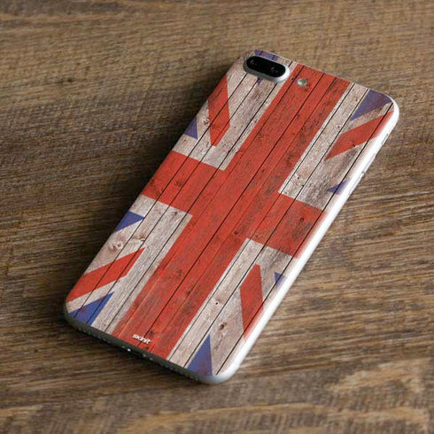 United Kingdom Flag Dark Wood iPhone 7 Plus Skin