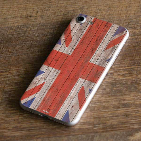 United Kingdom Flag Dark Wood iPhone 7 Skin
