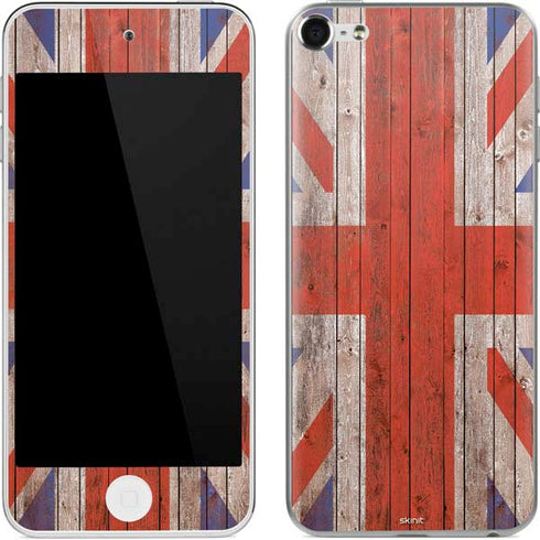 United Kingdom Flag Dark Wood Apple iPod Skin