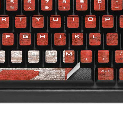 United Kingdom Flag Dark Wood K95 RGB PLATINUM Mechanical Gaming Keyboard Skin