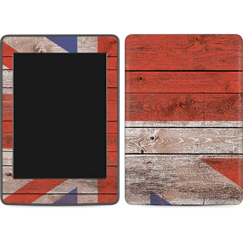United Kingdom Flag Dark Wood Amazon Kindle Skin
