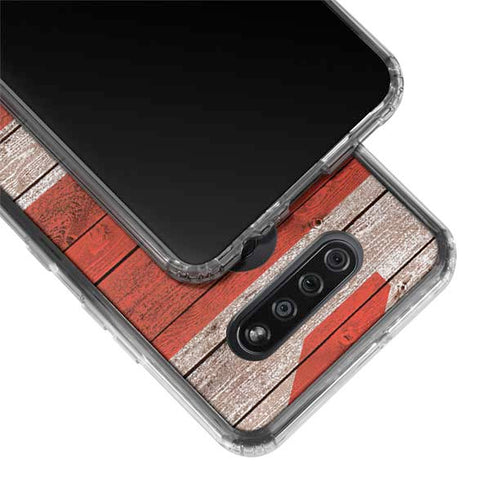 United Kingdom Flag Dark Wood LG K51/Q51 Clear Case