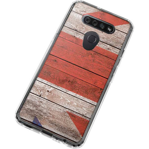 United Kingdom Flag Dark Wood LG K51/Q51 Clear Case