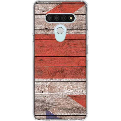 United Kingdom Flag Dark Wood LG Stylo 6 Clear Case