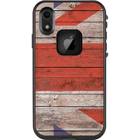 United Kingdom Flag Dark Wood LifeProof Fre iPhone Skin