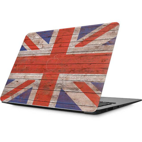 United Kingdom Flag Dark Wood Apple MacBook Skin