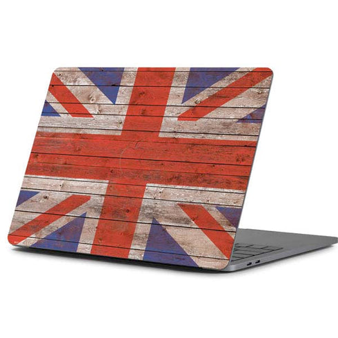 United Kingdom Flag Dark Wood Apple MacBook Pro 13-inch Skin
