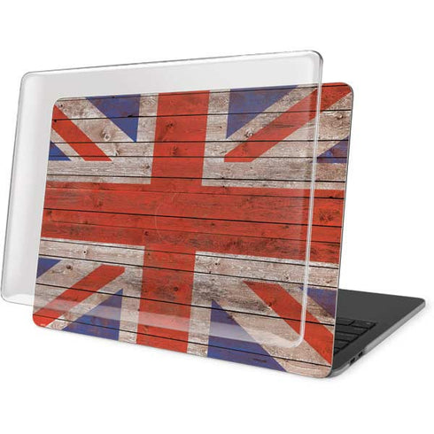 United Kingdom Flag Dark Wood MacBook Pro 13in (2020) Case plus Skin