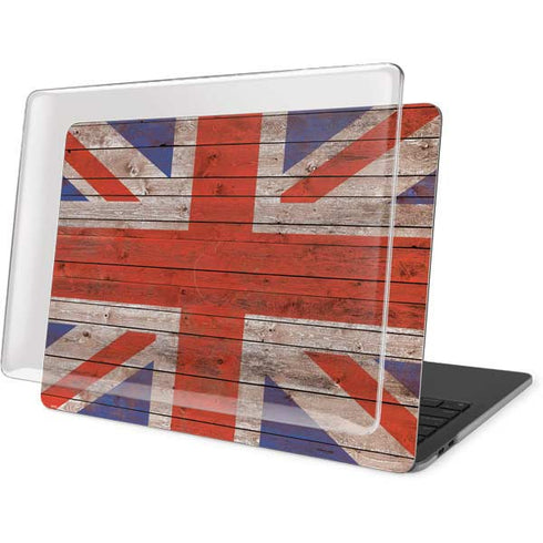 United Kingdom Flag Dark Wood MacBook Pro 15in (2016-19) Case plus Skin