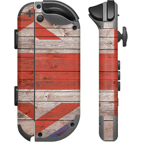 United Kingdom Flag Dark Wood Nintendo Joy-Con (L/R) Controller Skin