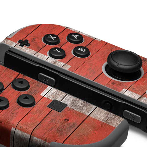 United Kingdom Flag Dark Wood Nintendo Joy-Con (L/R) Controller Skin