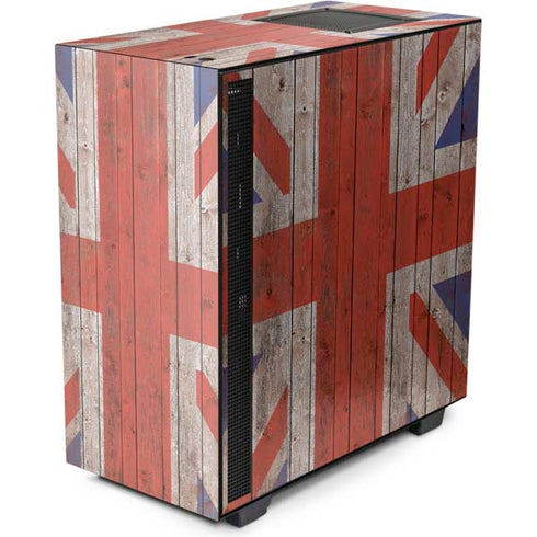 United Kingdom Flag Dark Wood NZXT H510 Compact ATX Mid-Tower Case Skin