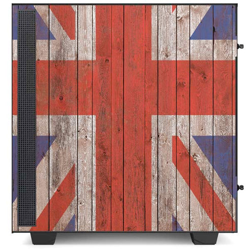United Kingdom Flag Dark Wood NZXT H510 Compact ATX Mid-Tower Case Skin