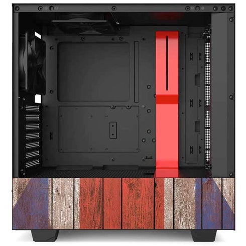 United Kingdom Flag Dark Wood NZXT H510 Compact ATX Mid-Tower Case Skin