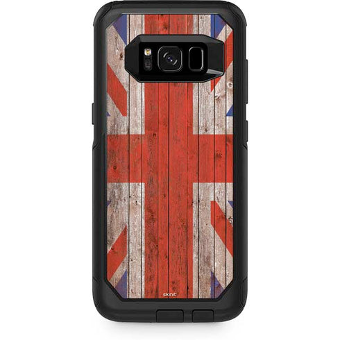 United Kingdom Flag Dark Wood Otterbox Commuter Galaxy Skin