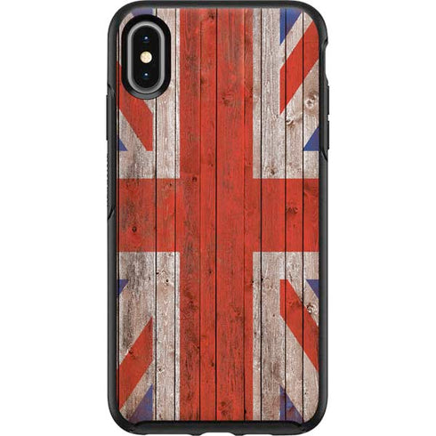 United Kingdom Flag Dark Wood Otterbox Symmetry iPhone Skin