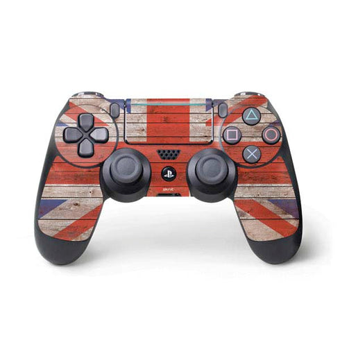 United Kingdom Flag Dark Wood PS4 Pro/Slim Controller Skin