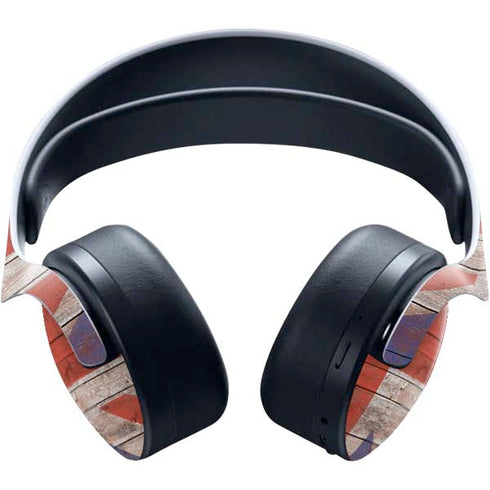 United Kingdom Flag Dark Wood PULSE 3D Wireless Headset for PS5 Skin