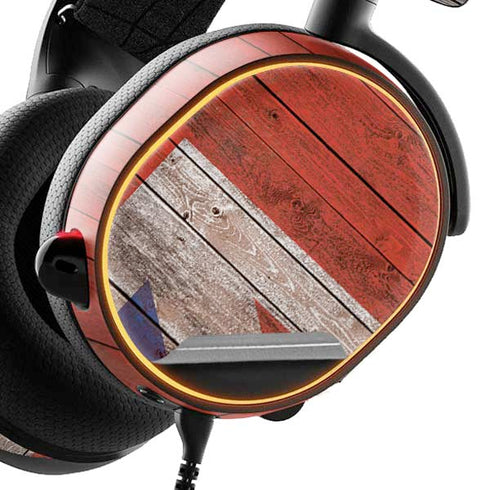 United Kingdom Flag Dark Wood SteelSeries Arctis 3 Skin