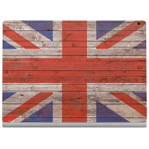 United Kingdom Flag Dark Wood Surface Book 2 15in Skin