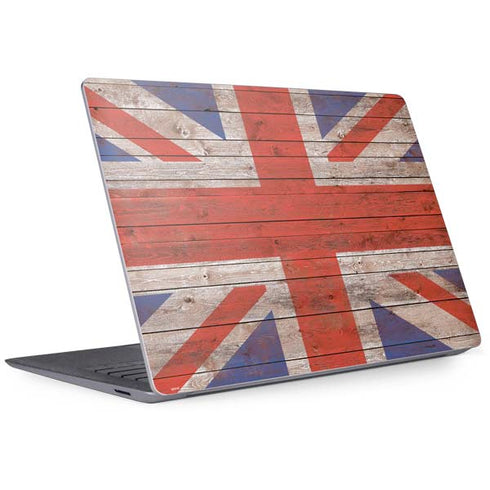 United Kingdom Flag Dark Wood Surface Laptop 3 13.5in Skin