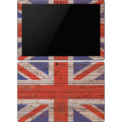 United Kingdom Flag Dark Wood Surface Pro 6 Skin