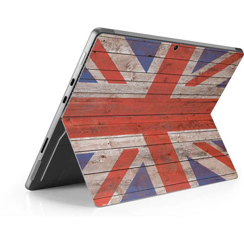 United Kingdom Flag Dark Wood Surface Pro 8 Skin
