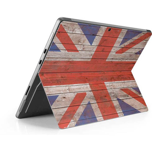 United Kingdom Flag Dark Wood Surface Pro 9 Skin