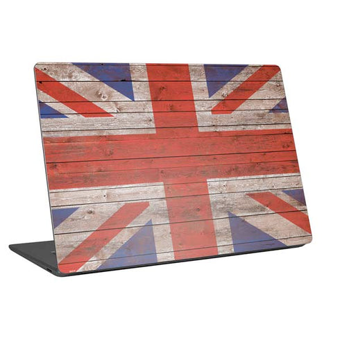 United Kingdom Flag Dark Wood Universal Laptop 12in (9.8 x 6.8in) Skin