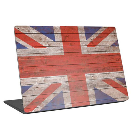 United Kingdom Flag Dark Wood Universal Laptop 15in (12.2 x 8.8in) Skin