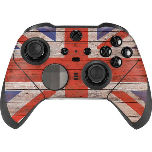 United Kingdom Flag Dark Wood Xbox Elite Wireless Controller Series 2 Skin