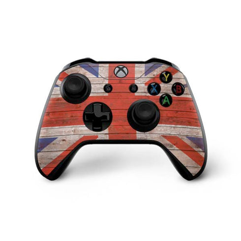 United Kingdom Flag Dark Wood Xbox One X Bundle Skin