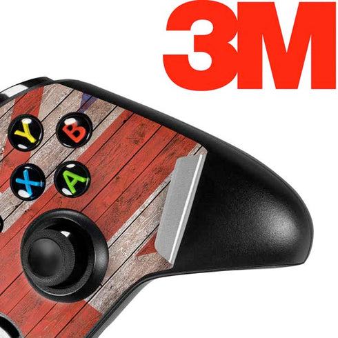 United Kingdom Flag Dark Wood Xbox One X Controller Skin