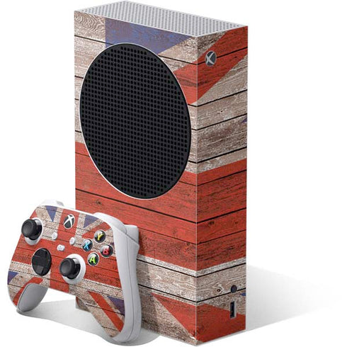 United Kingdom Flag Dark Wood Xbox Series S Bundle Skin