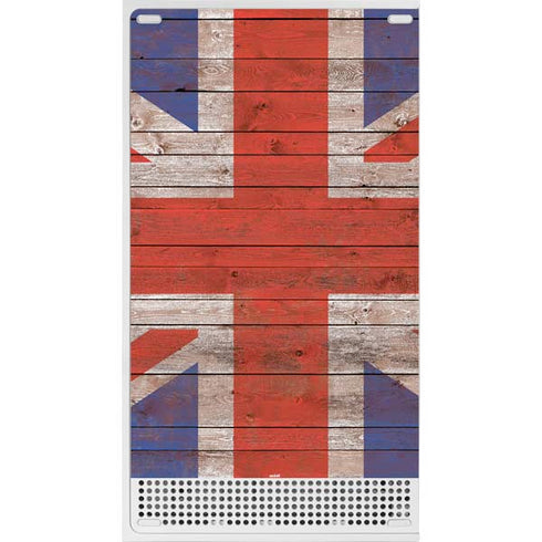 United Kingdom Flag Dark Wood Xbox Series S Console Skin