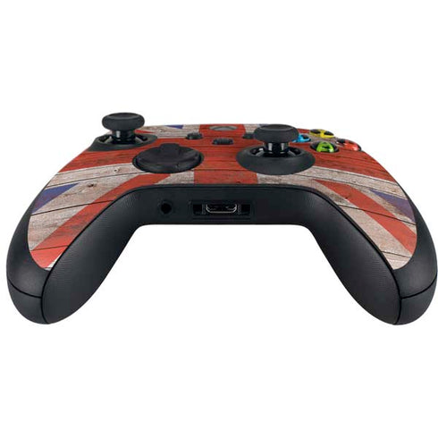 United Kingdom Flag Dark Wood Xbox Series X Controller Skin