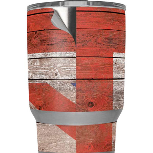 United Kingdom Flag Dark Wood Yeti 20oz Tumbler Skin