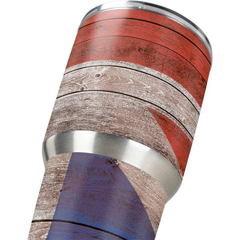 United Kingdom Flag Dark Wood Yeti 30oz Rambler Tumbler Skin