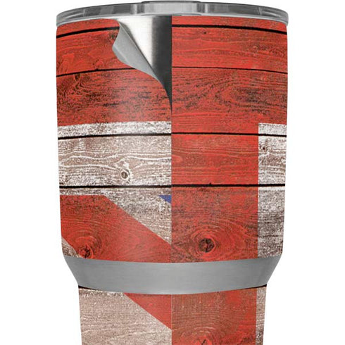 United Kingdom Flag Dark Wood Yeti 30oz Rambler Tumbler Skin