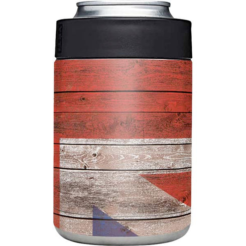 United Kingdom Flag Dark Wood Yeti Colster Can Insulator Skin