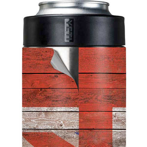 United Kingdom Flag Dark Wood Yeti Colster Can Insulator Skin