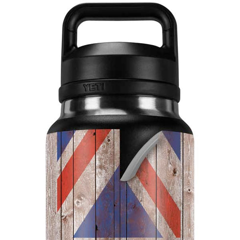 United Kingdom Flag Dark Wood YETI Rambler 36oz Bottle Skin