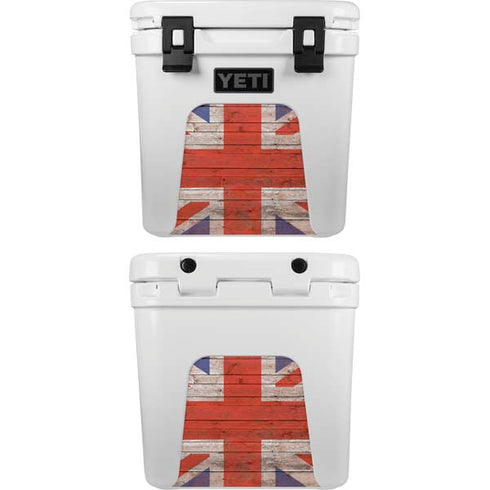 United Kingdom Flag Dark Wood YETI Roadie 24 Hard Cooler Skin