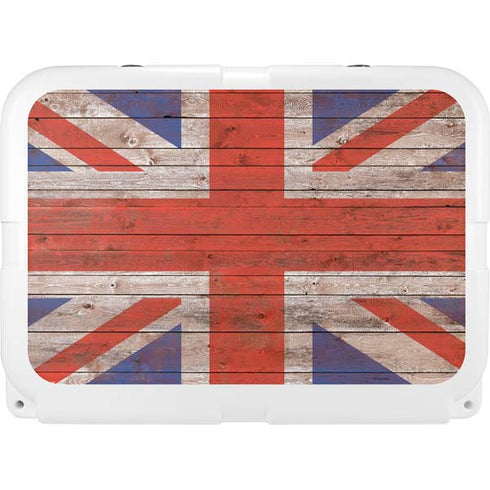 United Kingdom Flag Dark Wood YETI Tundra 35 Hard Cooler Skin