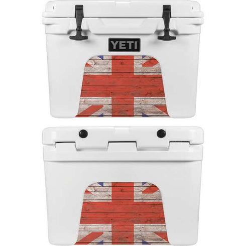 United Kingdom Flag Dark Wood YETI Tundra 35 Hard Cooler Skin